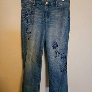 Gloria Vanderbilt Denim Embroidered Capri